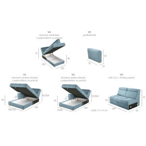 Narożnik Riva V3 sofa z funkcją spania