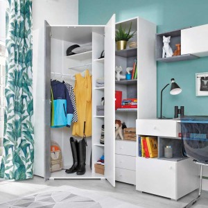 Szafa Narożna Sigma SI2 Biały + Beton