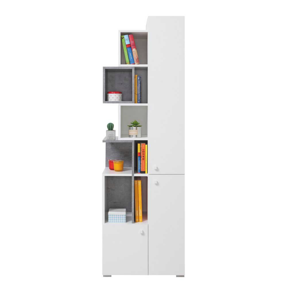 Regał Sigma SI4 Biały + Beton