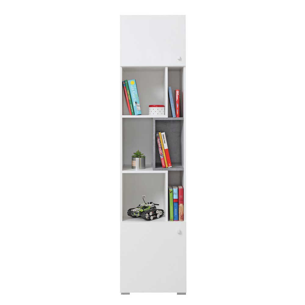 Regał Sigma SI6 Biały + Beton