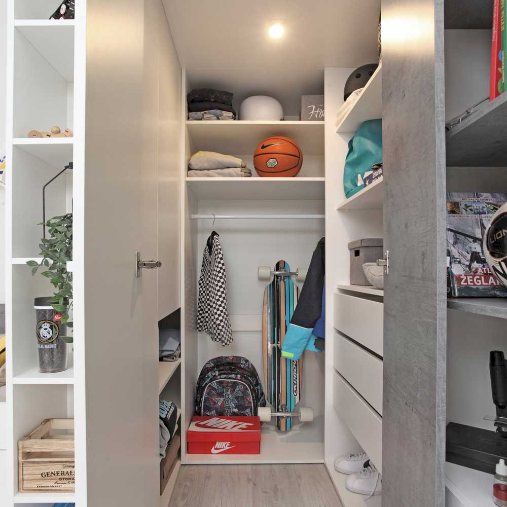 Garderoba Sigma SI1 Biały + Beton + Dąb