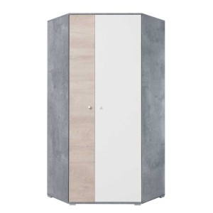 Szafa Narożna Sigma SI2 Biały + Beton + Dąb