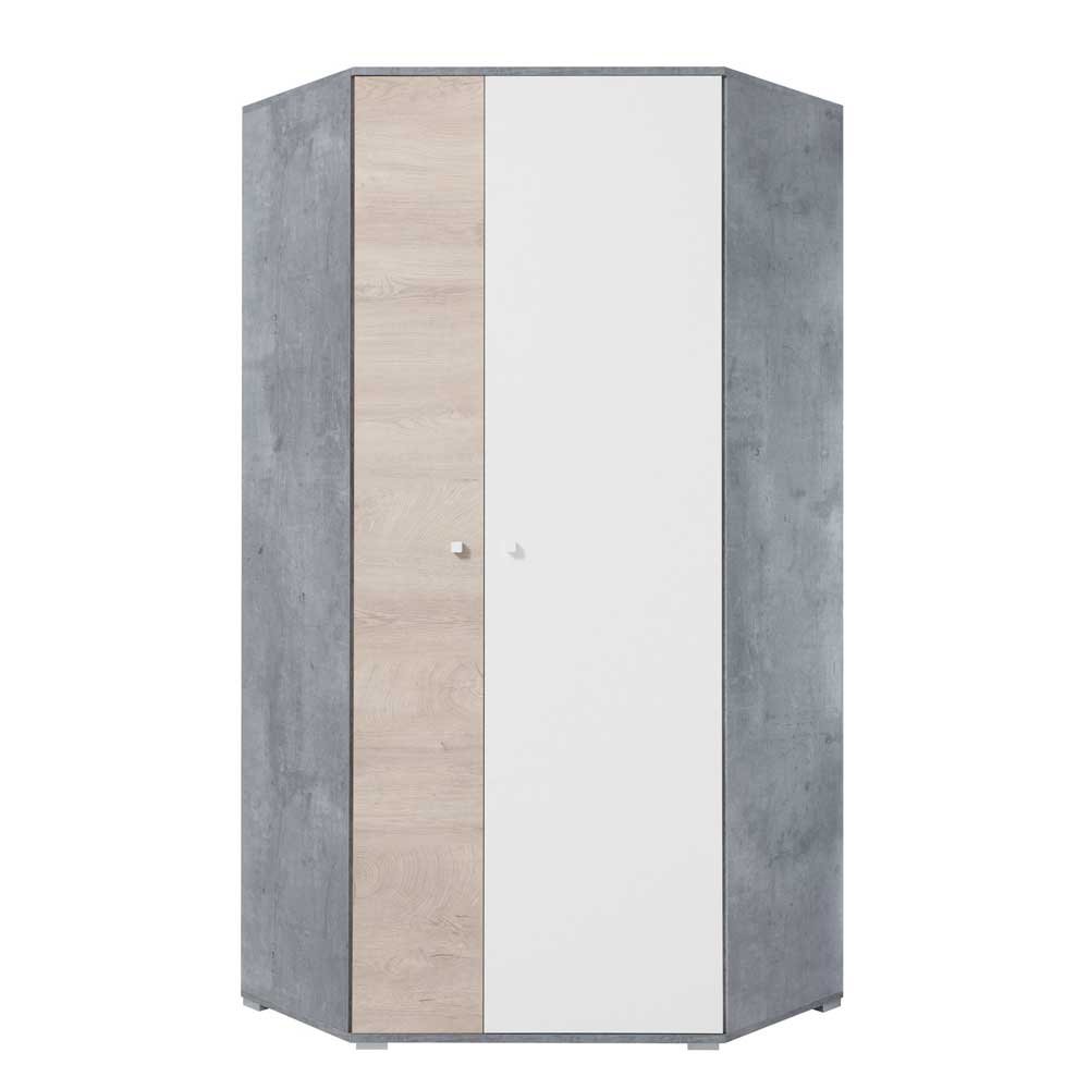 Szafa Narożna Sigma SI2 Biały + Beton + Dąb