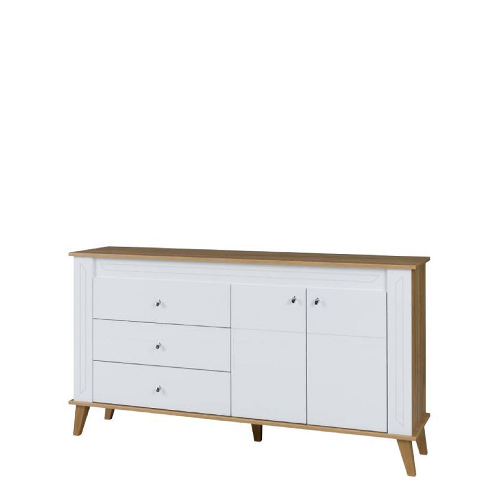 Komoda Sonia SN7 Biały Połysk + Dąb Grand