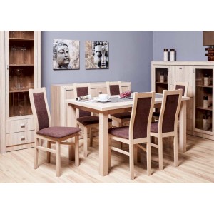 Stół Laminat Prostokąt + 6 krzeseł Aga (zest. FX43)