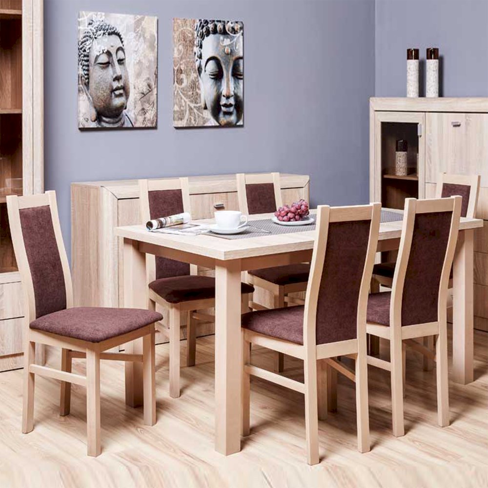 Stół Laminat Prostokąt + 6 krzeseł Aga (zest. FX43)