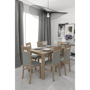 Stół STL62/2 + 6 krzeseł KT25