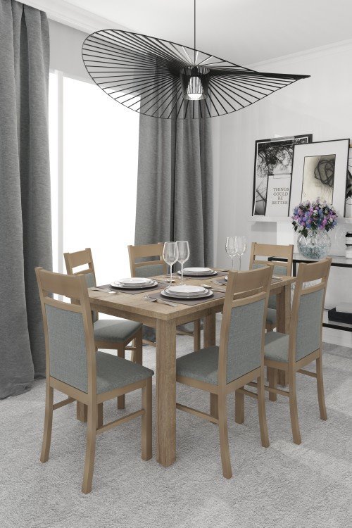 Stół STL62/2 + 6 krzeseł KT25