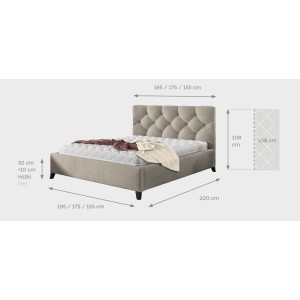 Łóżko tapicerowane Kasandra 140x200