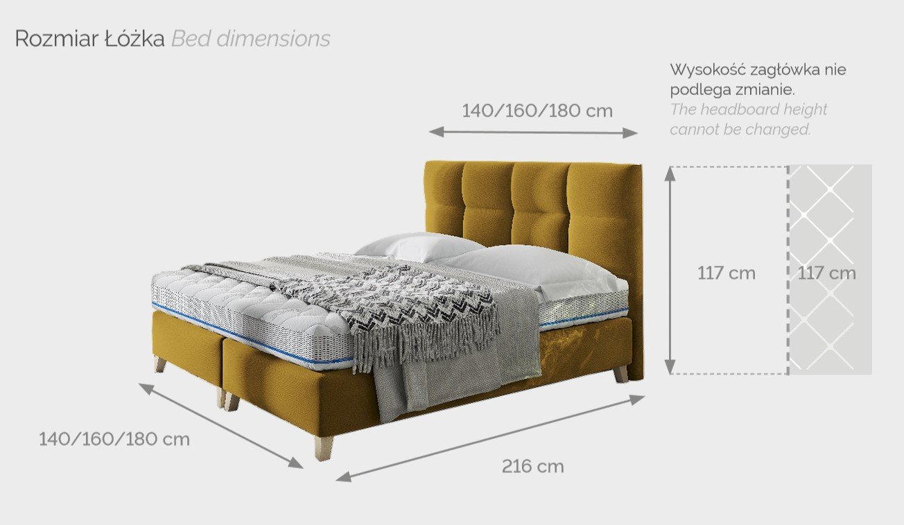 Łóżko tapicerowane Mona 160x200