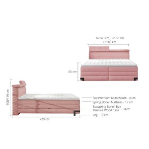 Łóżko kontynentalne Kano 160x200