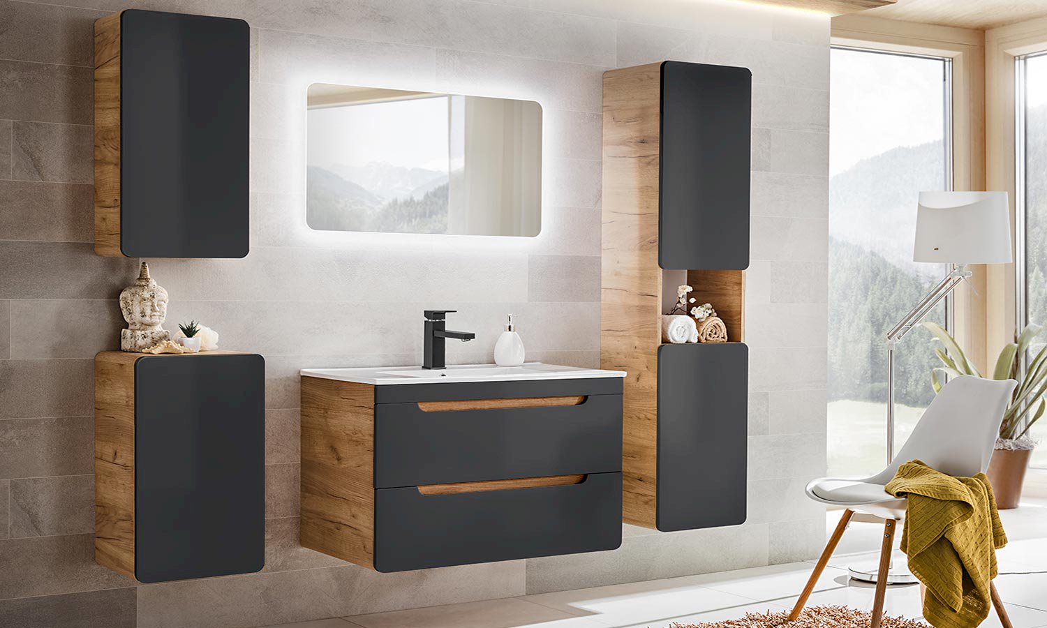 Szafka z umywalką 80 cm Aruba Cosmos 821