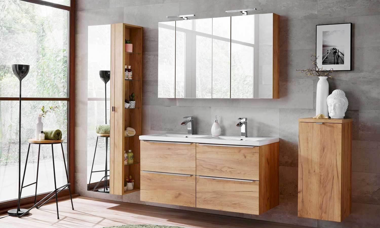 Szafka z lustrem 60 cm Capri Oak 842