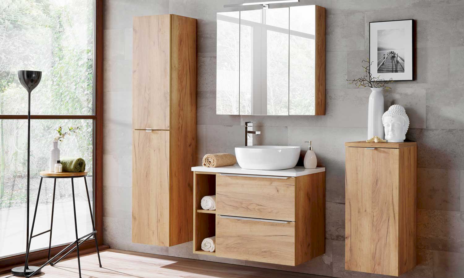 Szafka z lustrem 60 cm Capri Oak 842