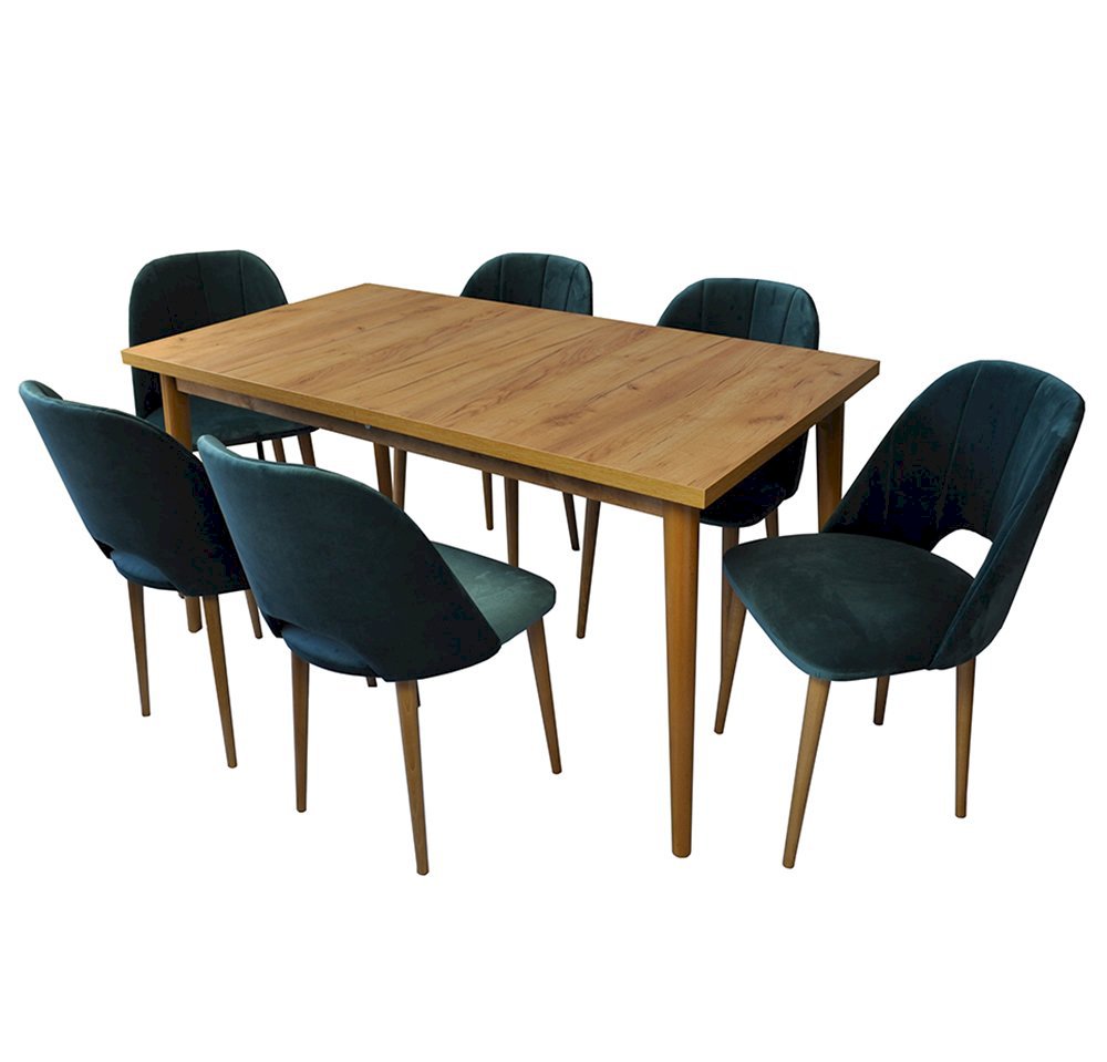 Stół Bergen + 6 krzeseł Gusto 2 (zest. FX57)