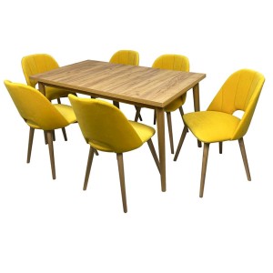 Stół Bergen + 6 krzeseł Gusto 2 (zest. FX57)