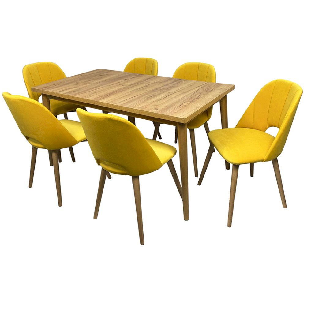 Stół Bergen + 6 krzeseł Gusto 2 (zest. FX57)