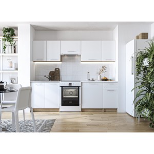 DARIA 240 kuchnia zestaw korpus: dąb sonoma, fronty: białe (10p=1kpl)