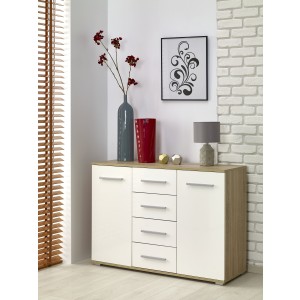 LIMA KM-4 komoda dąb sonoma / biały