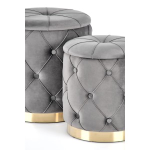 POLLY zestaw 2 puf, popiel (1p=2kpl)