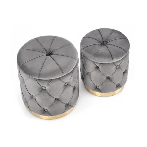 POLLY zestaw 2 puf, popiel (1p=2kpl)