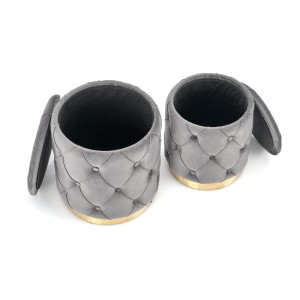 POLLY zestaw 2 puf, popiel (1p=2kpl)