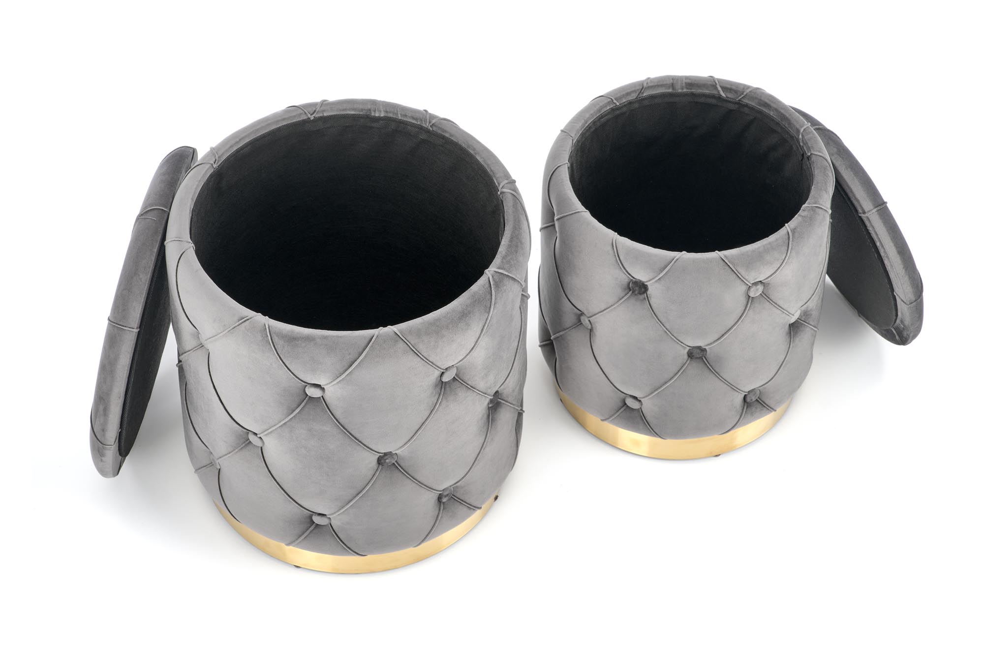 POLLY zestaw 2 puf, popiel (1p=2kpl)