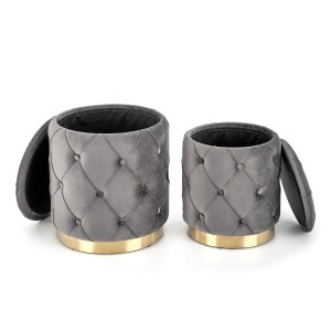 POLLY zestaw 2 puf, popiel (1p=2kpl)