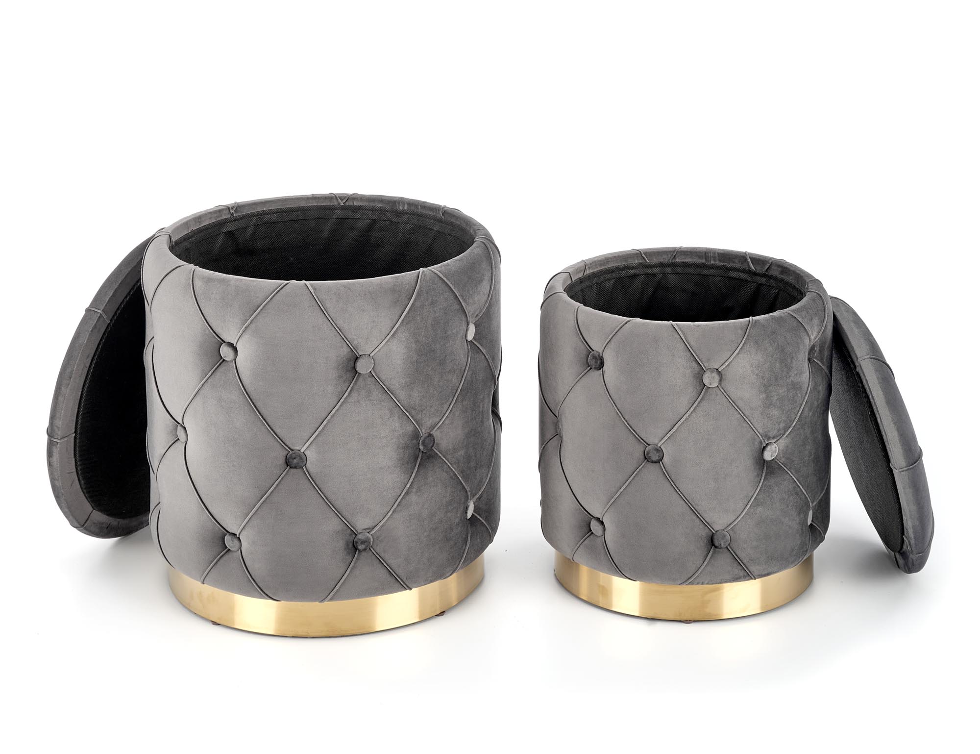 POLLY zestaw 2 puf, popiel (1p=2kpl)