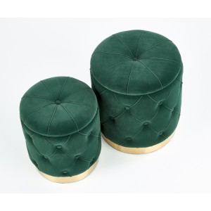 POLLY zestaw 2 puf, ciemny zielony (1p=2kpl)