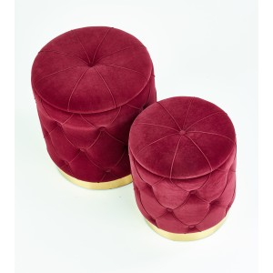 POLLY zestaw 2 puf, bordowy (1p=2kpl)