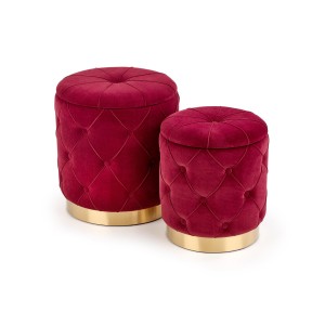 POLLY zestaw 2 puf, bordowy (1p=2kpl)