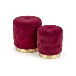 POLLY zestaw 2 puf, bordowy (1p=2kpl)