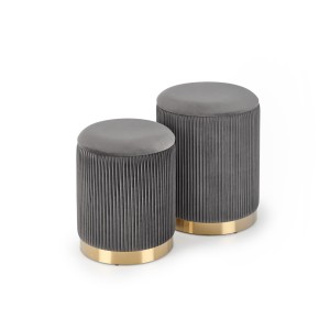 MONTY zestaw 2 puf, popielaty (1p=2kpl)