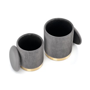 MONTY zestaw 2 puf, popielaty (1p=2kpl)