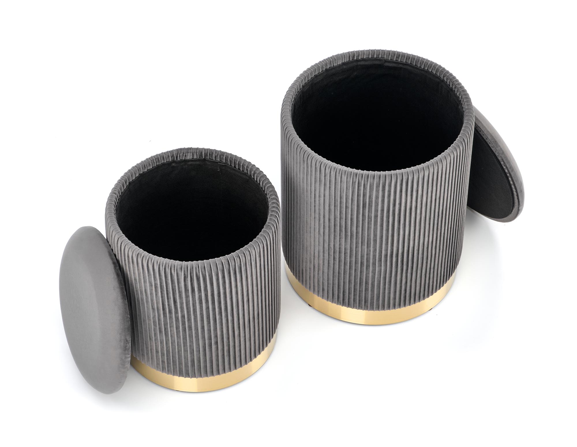 MONTY zestaw 2 puf, popielaty (1p=2kpl)