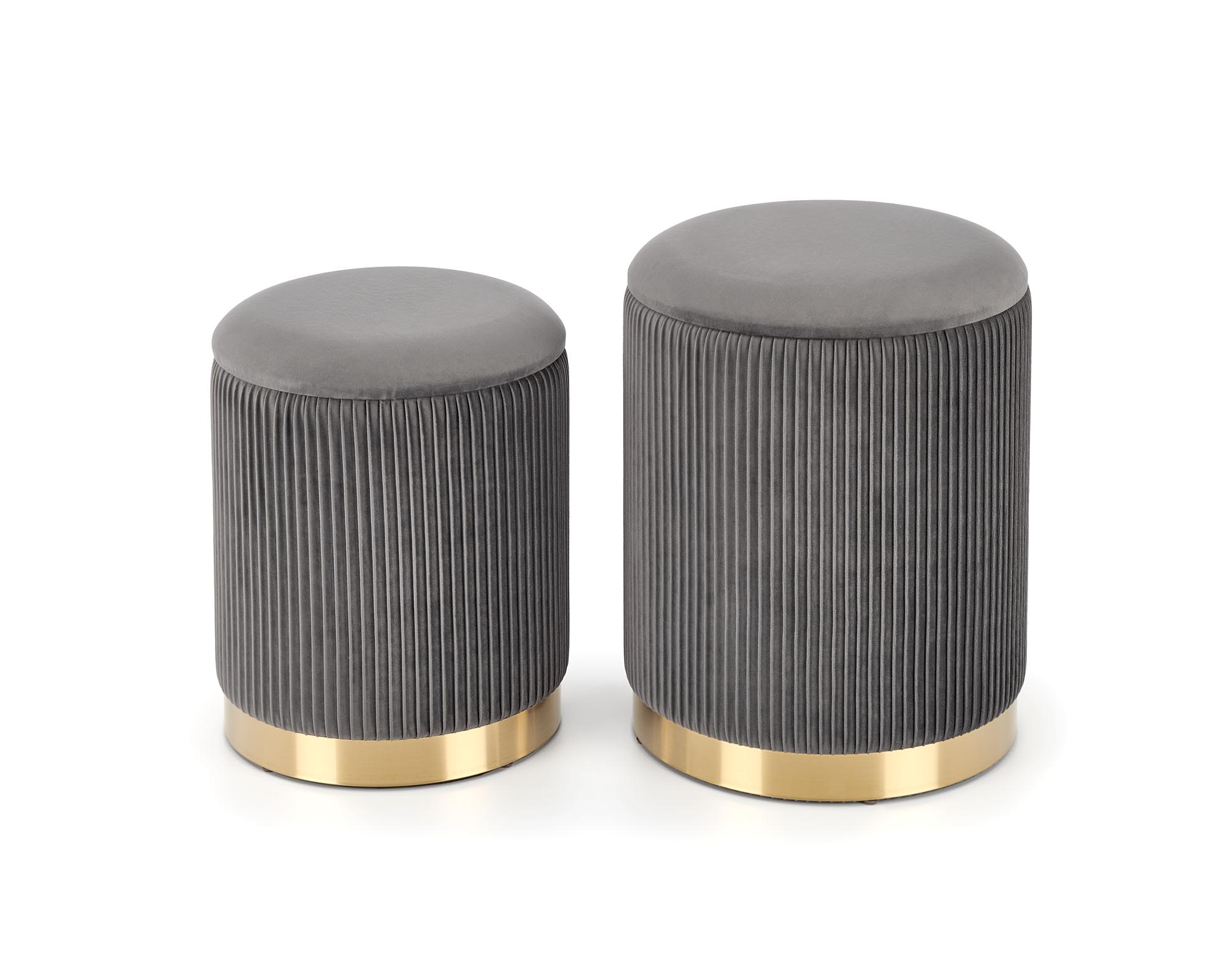 MONTY zestaw 2 puf, popielaty (1p=2kpl)