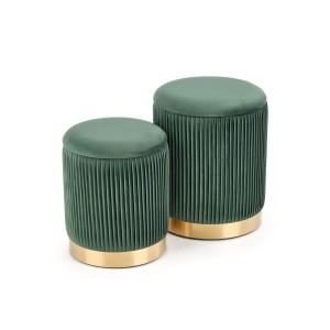 MONTY zestaw 2 puf, ciemny zielony (1p=2kpl)