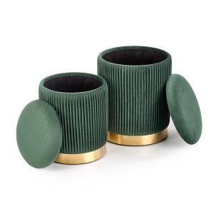 MONTY zestaw 2 puf, ciemny zielony (1p=2kpl)
