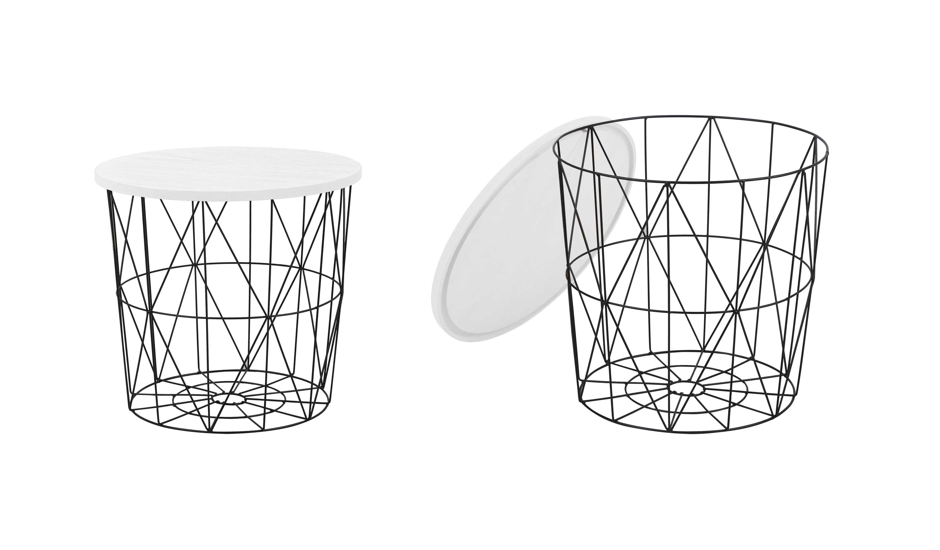 MARIFFA ława stelaż - czarny, blat - biały (2p=8szt)