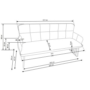 L1 sofa jasny brąz / czarny