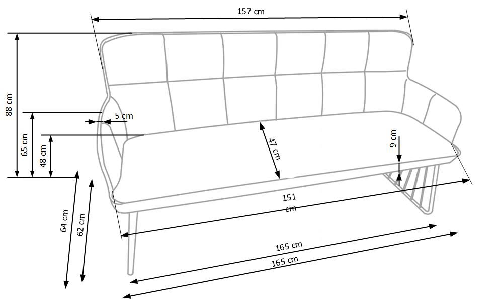 L1 sofa jasny brąz / czarny