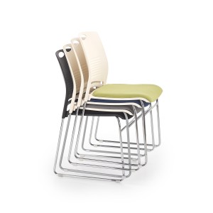 CALI fotelik konferecyjny stelaż - chrom, siedzisko - biały / popiel (1p=6szt)