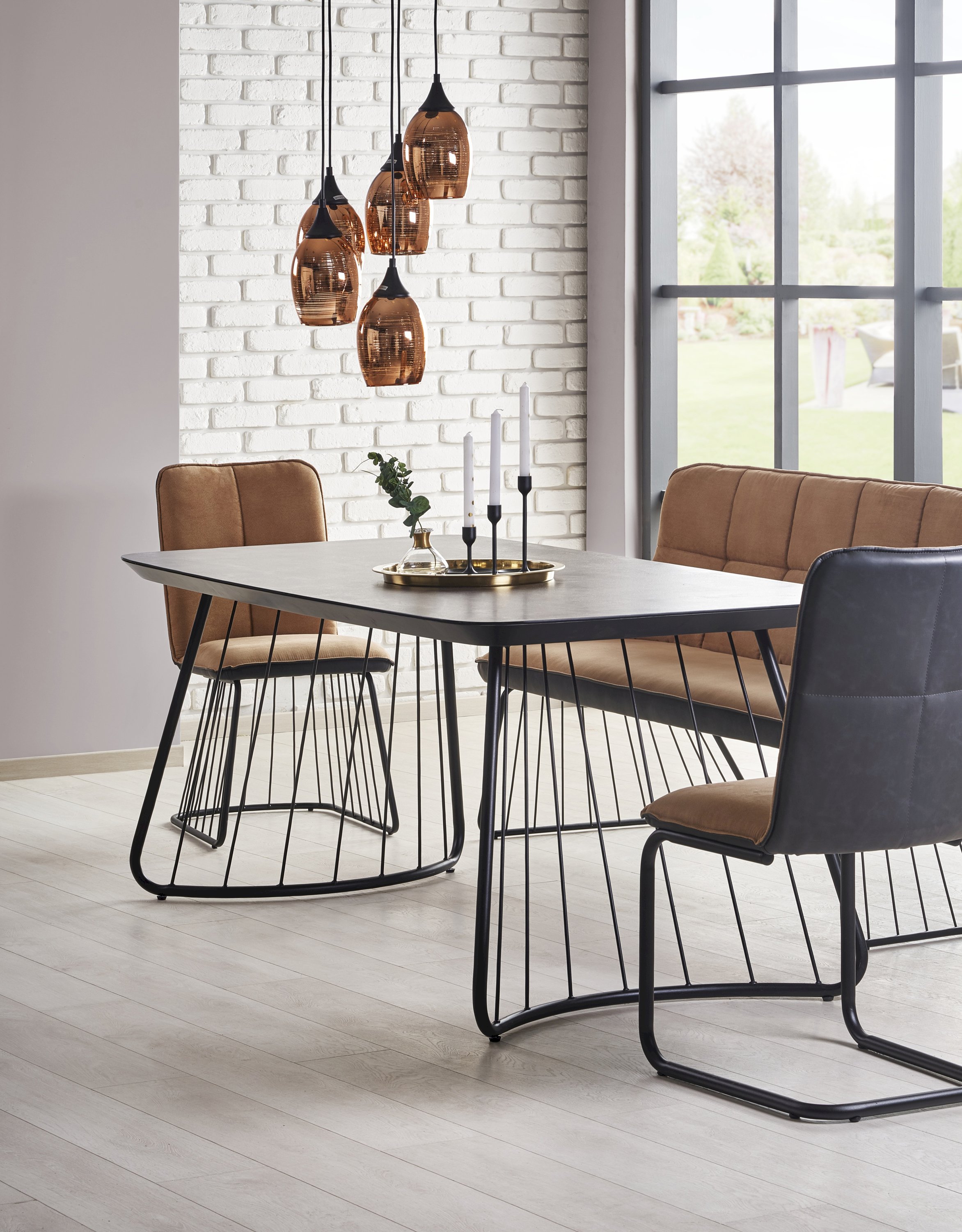 BOSTON stół ciemny popiel / czarny