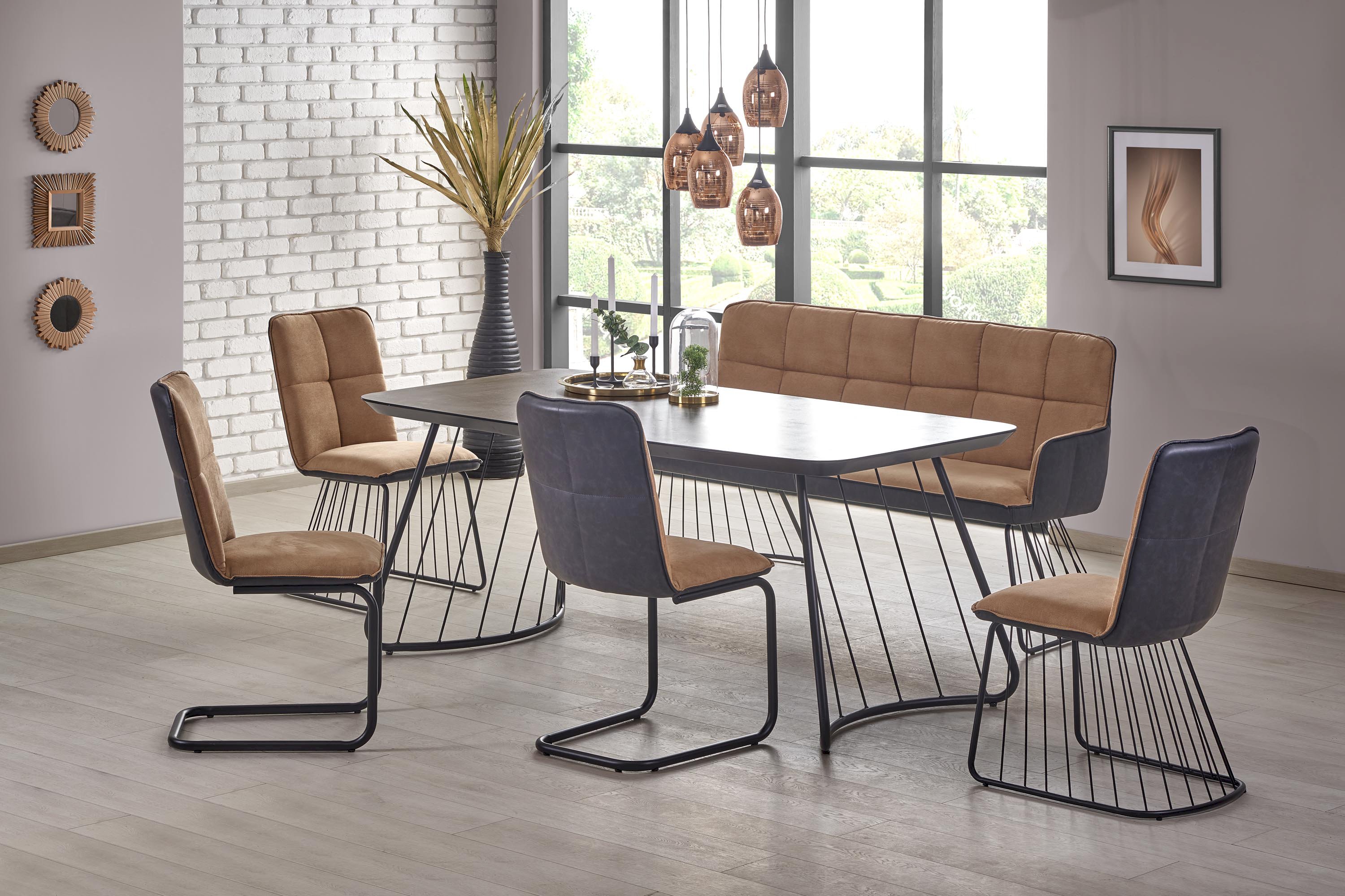 BOSTON stół ciemny popiel / czarny