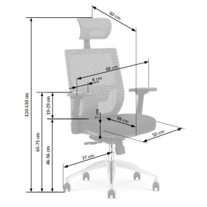 ADMIRAL fotel gabinetowy popielato / czarny