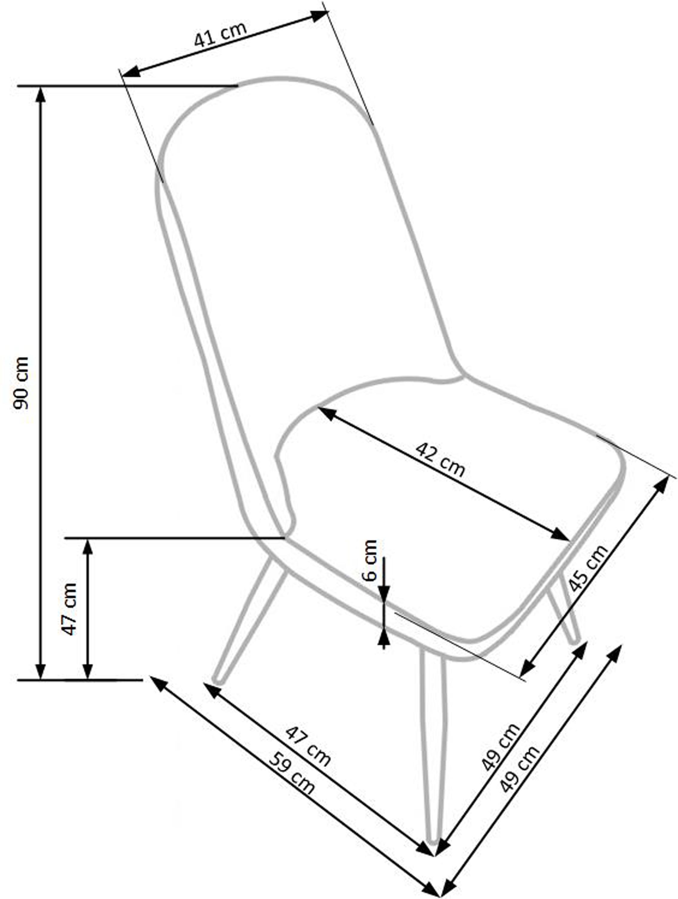 K214 krzesło ciemny kremowy / dąb miodowy (2p=4szt)