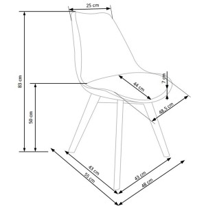 K245 krzesło bezbarwny / biały