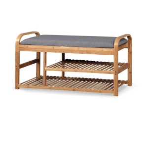 ST13 ławka / stojak na buty bambus - popielaty