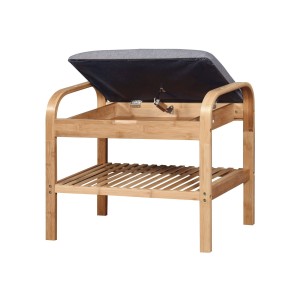 ST12 ławka / stojak na buty bambus - popielaty